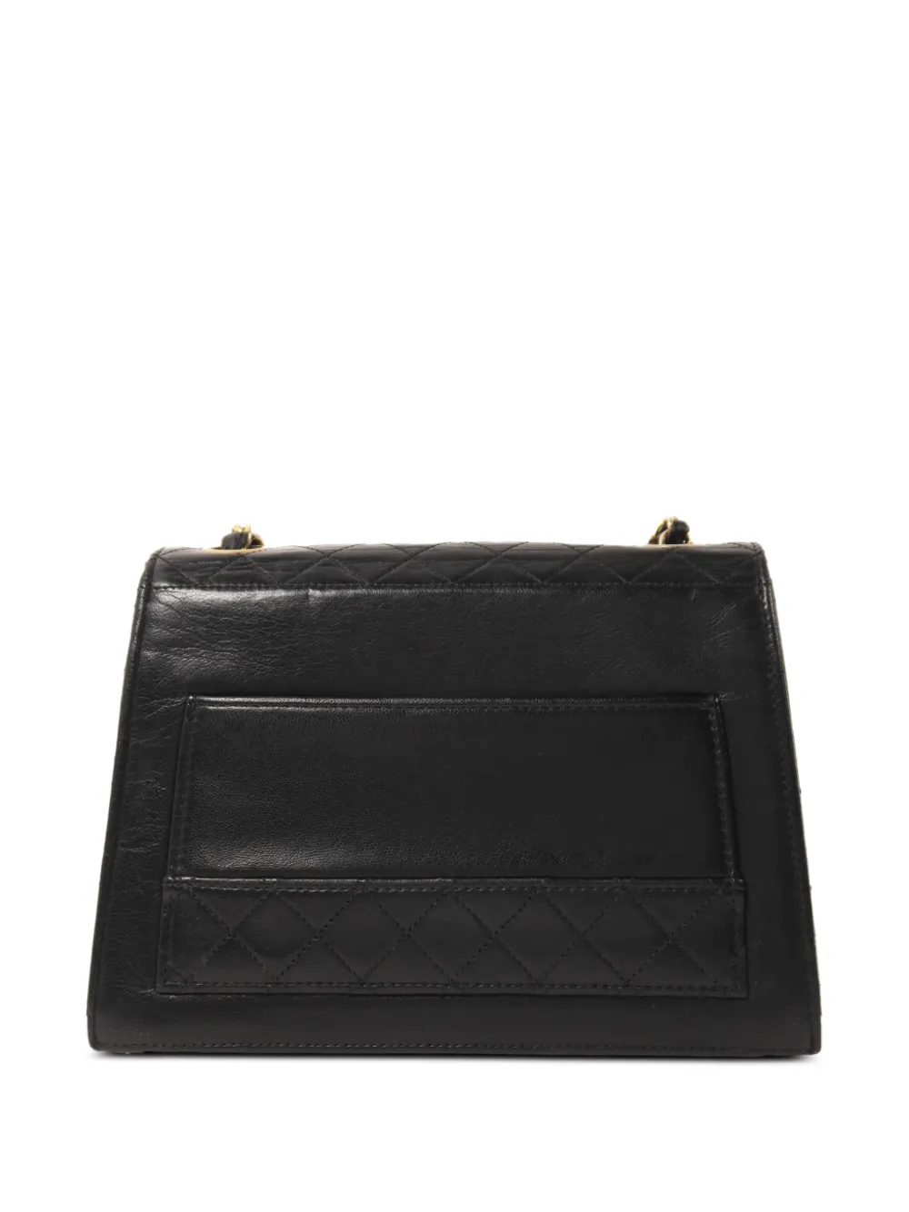 CHANEL Pre-Owned Trapezoid CC schoudertas met draaislot en ketting Zwart