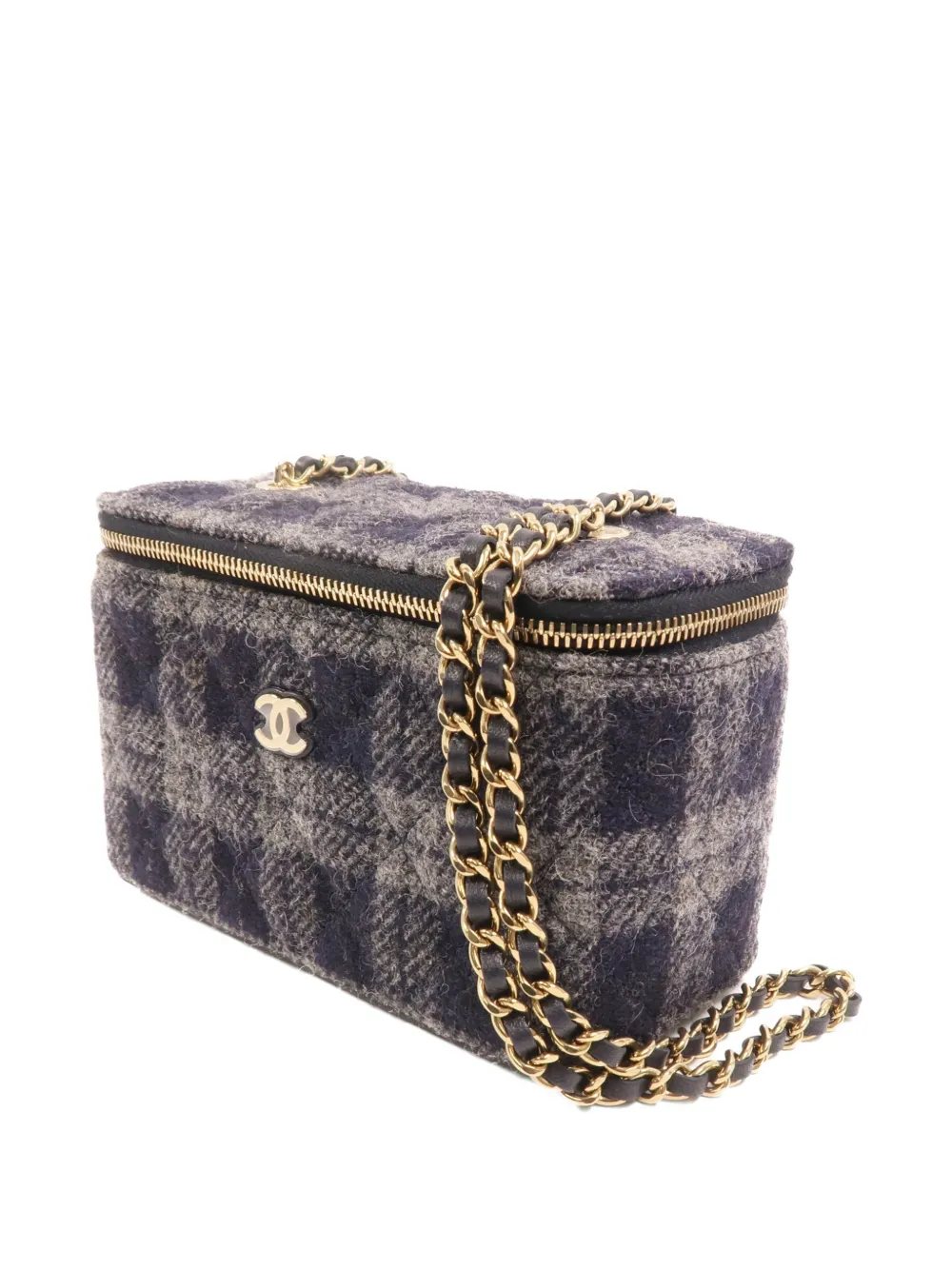 CHANEL Pre-Owned CC Vanity Case schoudertas met logoplakkaat Blauw