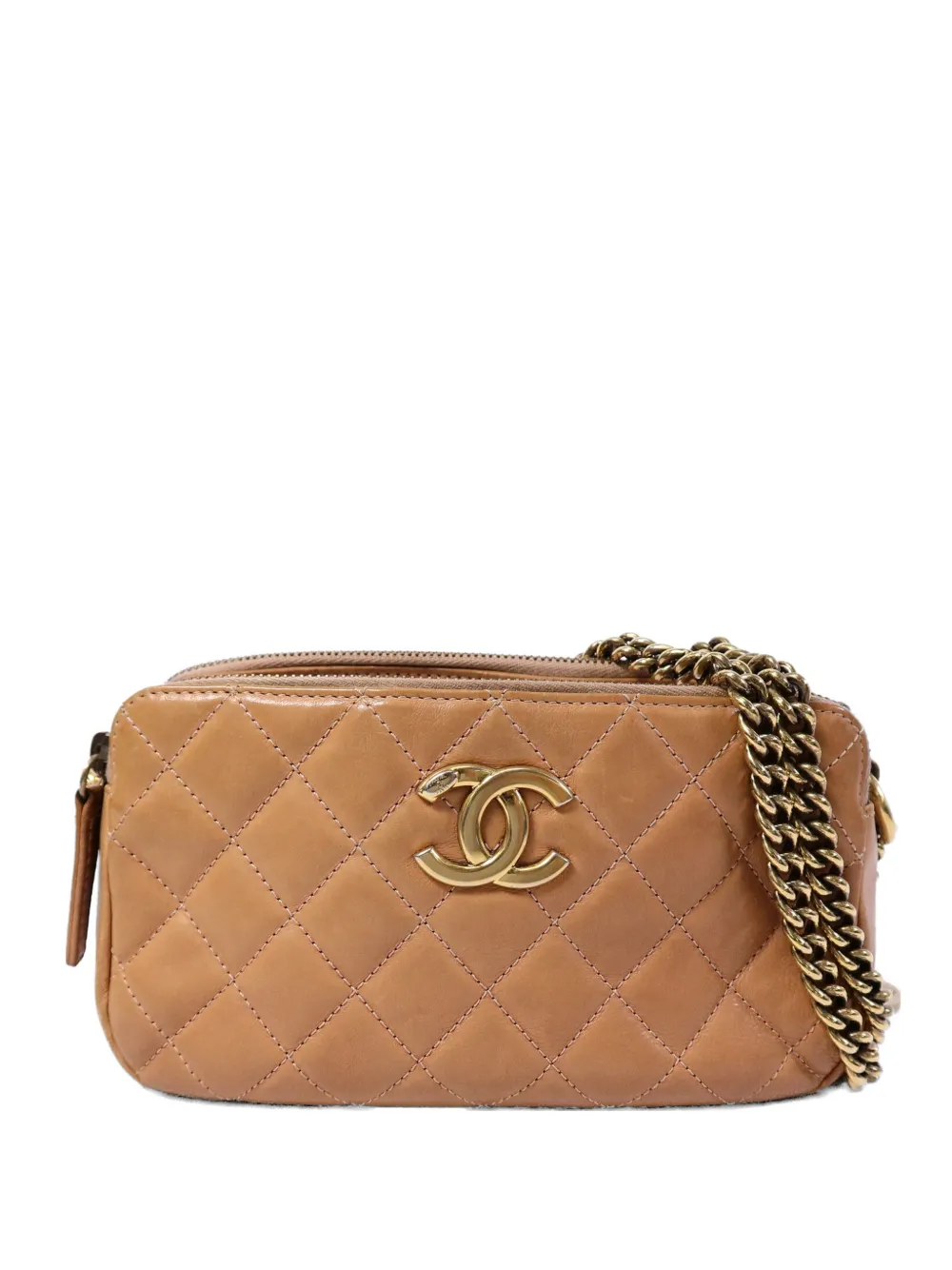 CHANEL Pre-Owned CC diamond-quilted shoulder bag - Neutrals