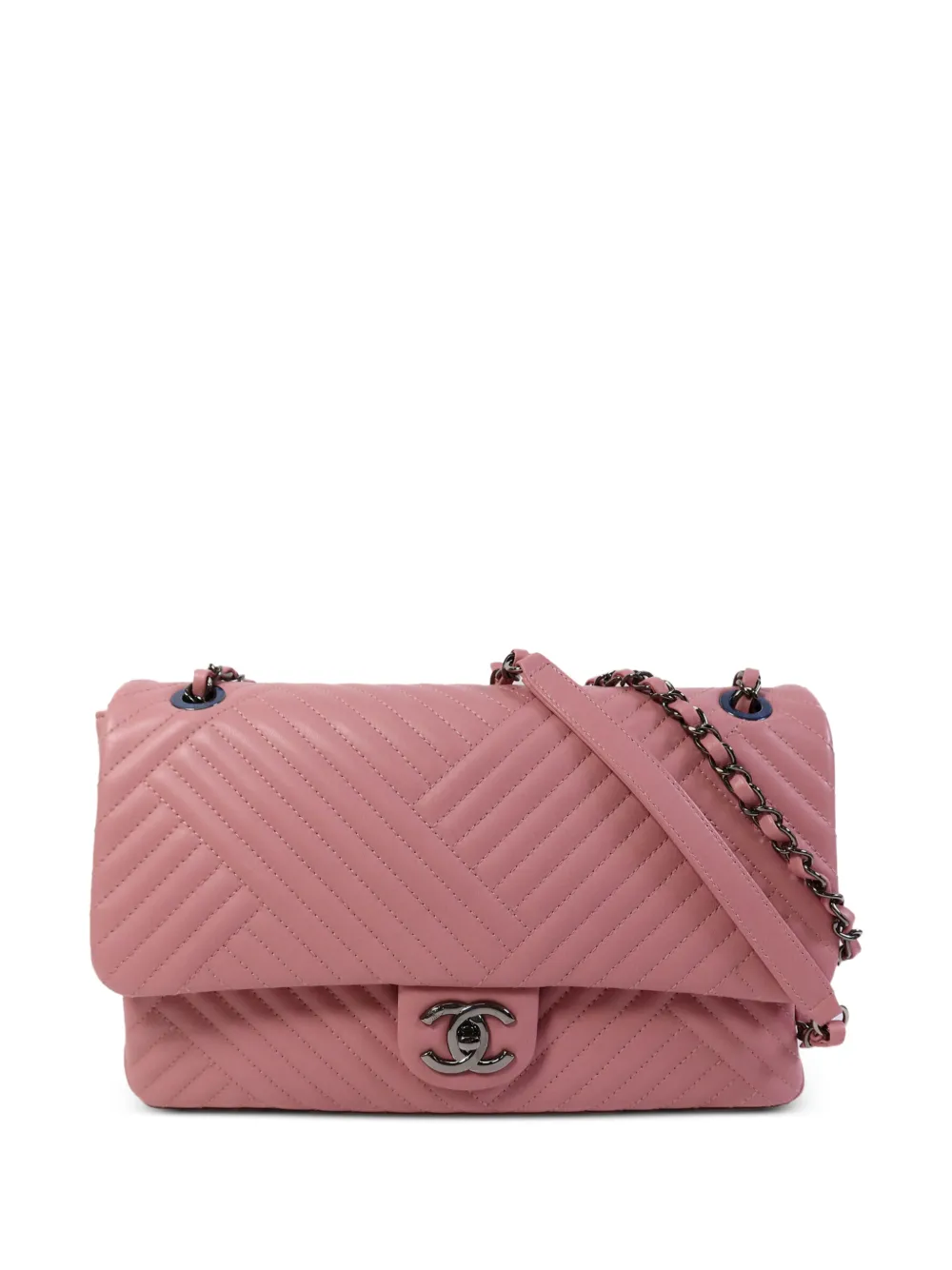 CHANEL Pre-Owned CC turn-lock chevron-quilted shoulder bag - Rosa