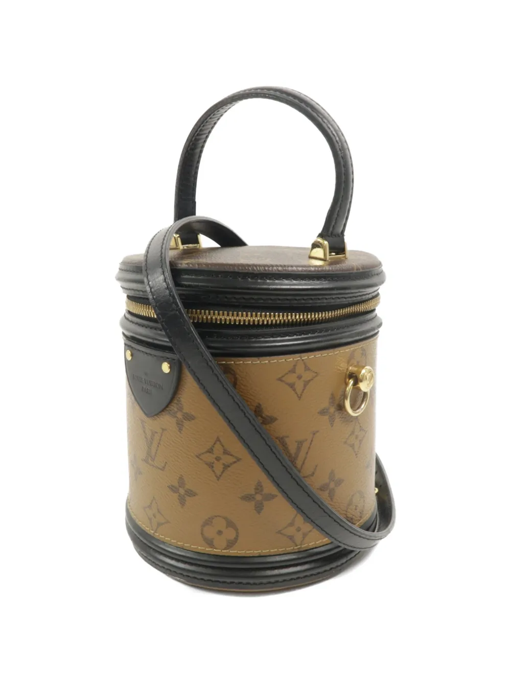 Louis Vuitton Pre-Owned Cannes Monogram Reverse canvas bucket-tas Bruin