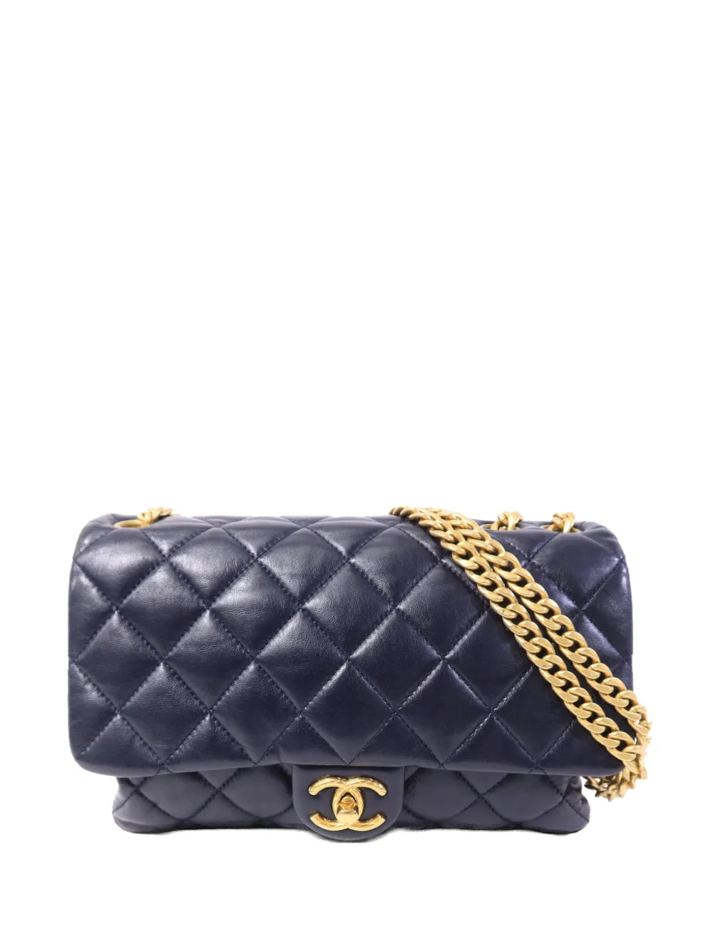 CHANEL Pre-Owned CC turn-lock diamond-quilted shoulder bag - Blu