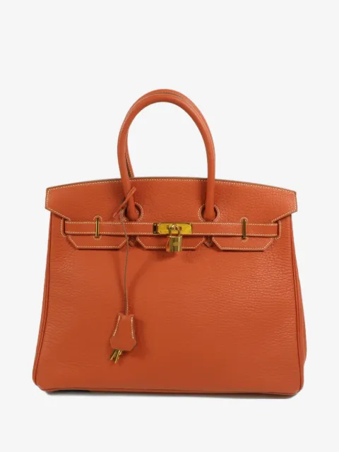 Hermès Pre-Owned Borsa tote Birkin 35 in pelle Fjord