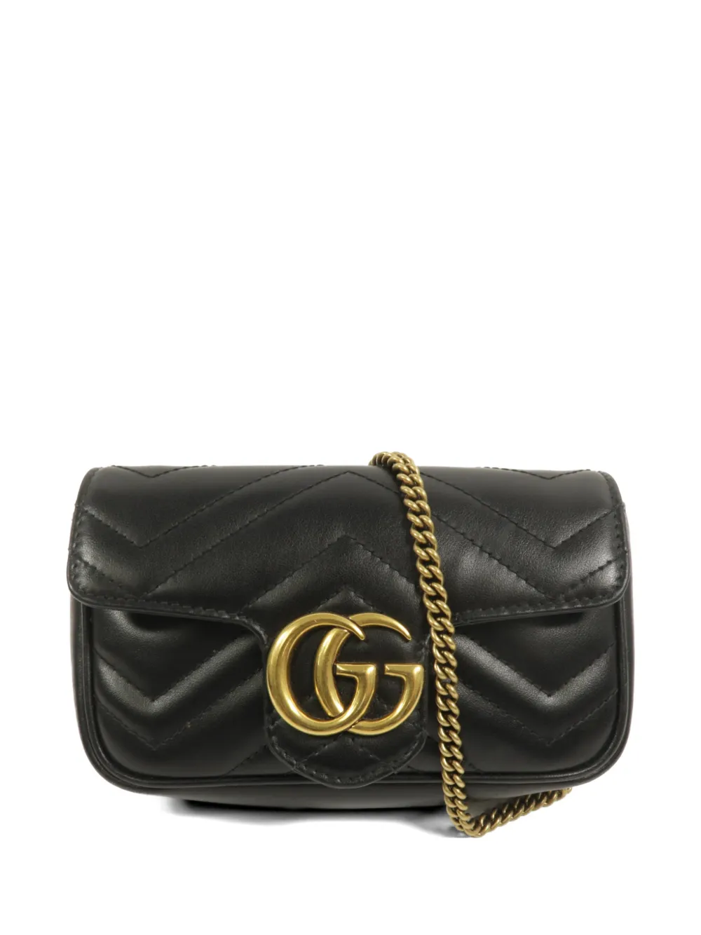 Gucci Pre-Owned Marmont GG-logo shoulder bag - Black