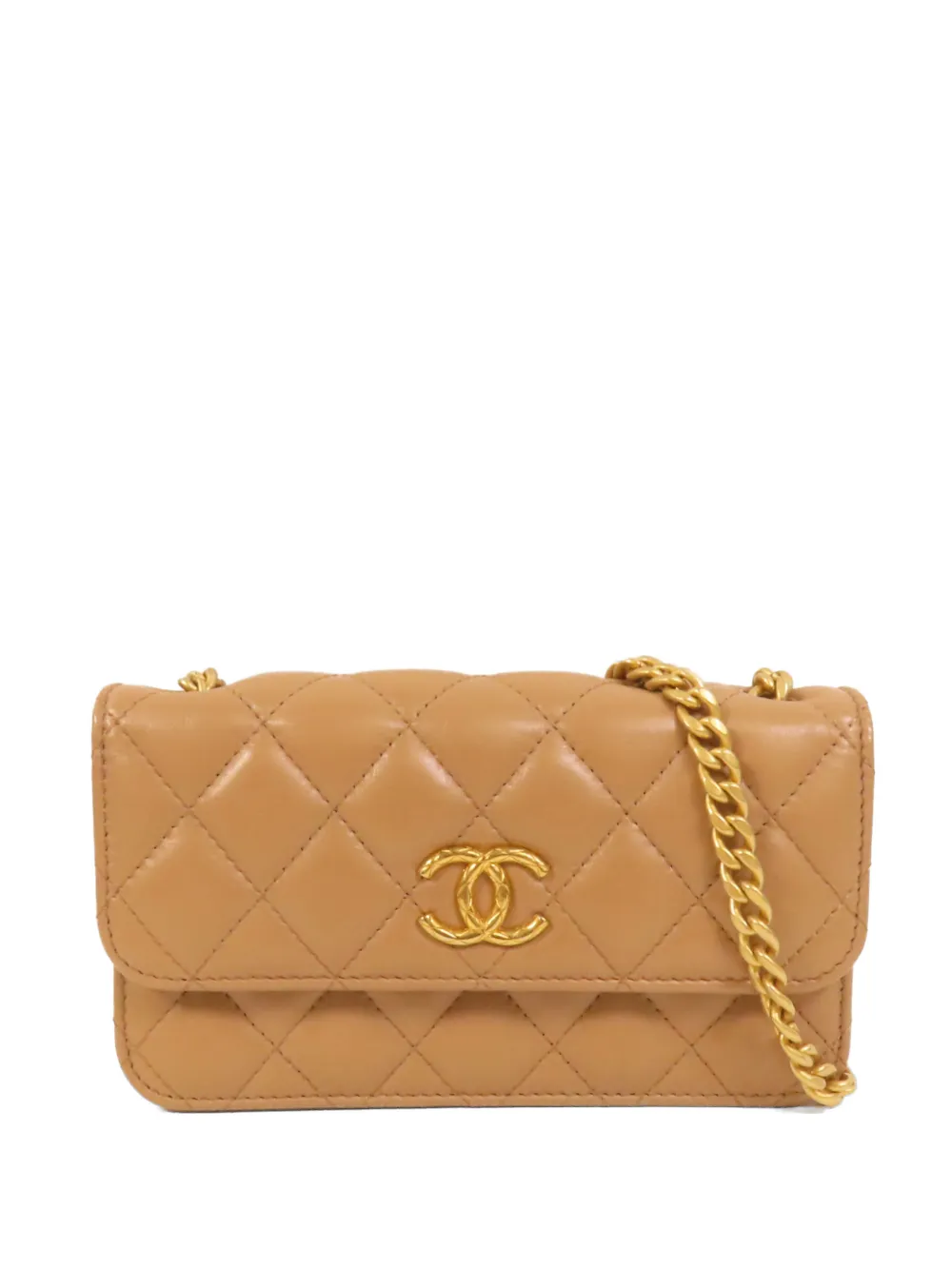 CHANEL Pre-Owned quilted CC-logo shoulder bag - Marrone