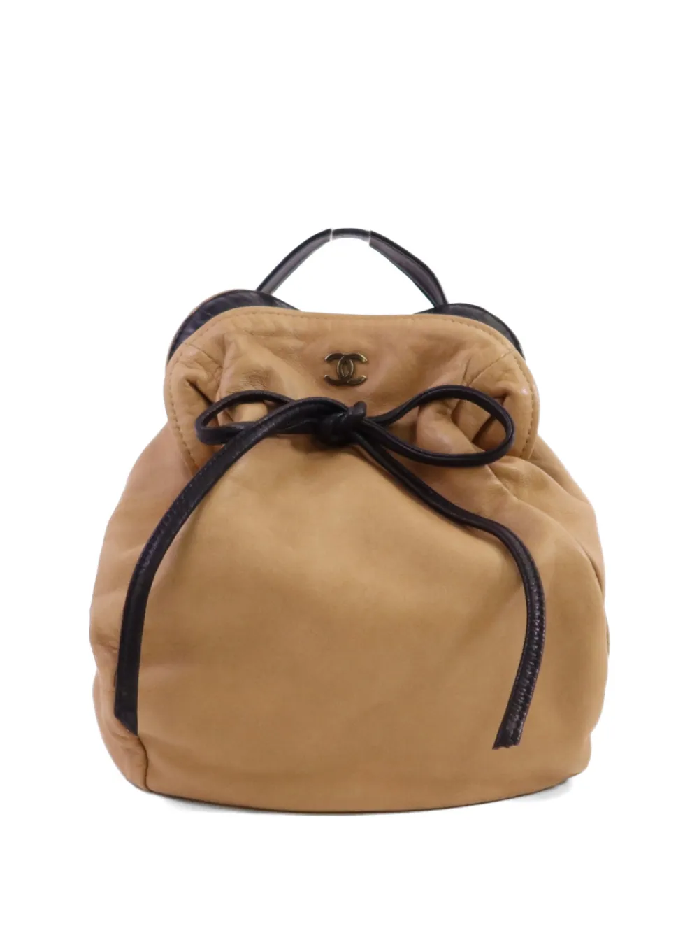 CHANEL Pre-Owned CC-logo drawstring tote bag - Nude