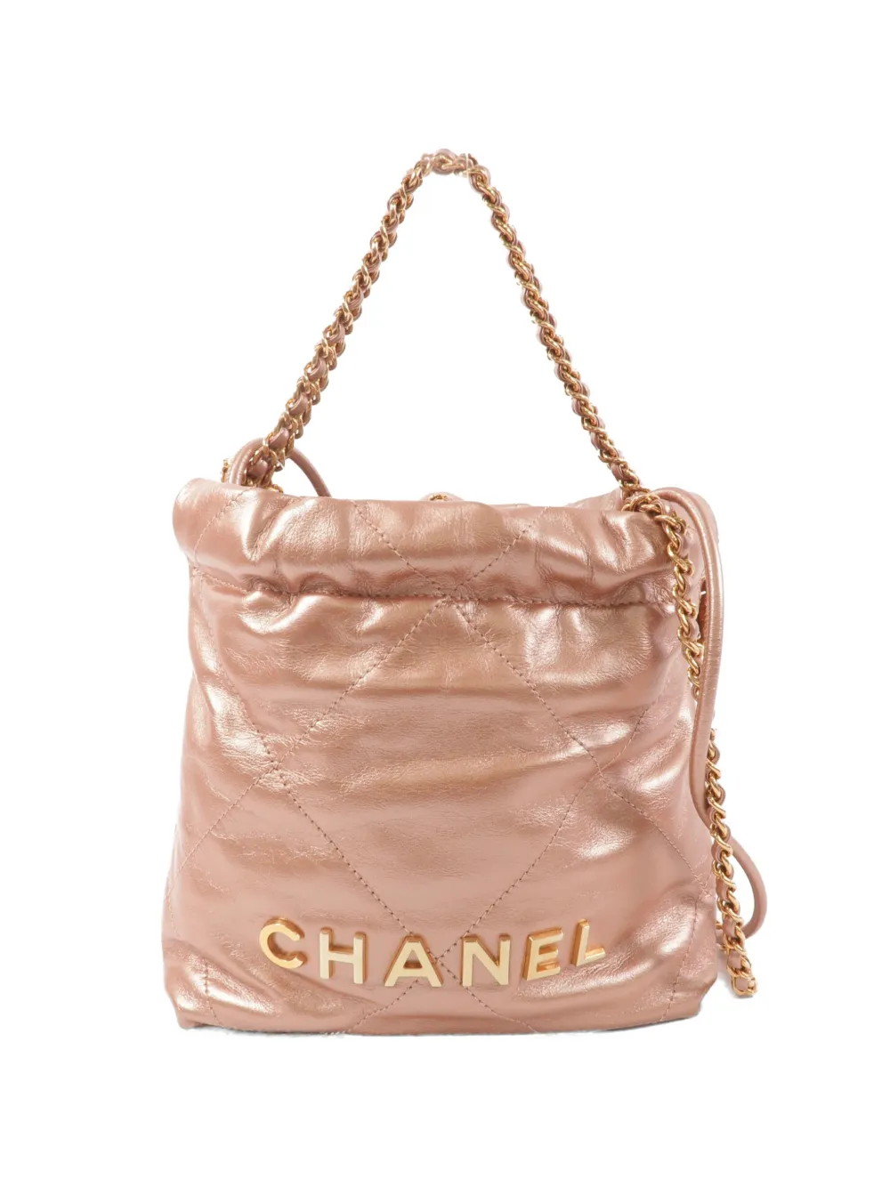 CHANEL Pre-Owned mini 22 chain-strap calfskin tote bag - Rosa