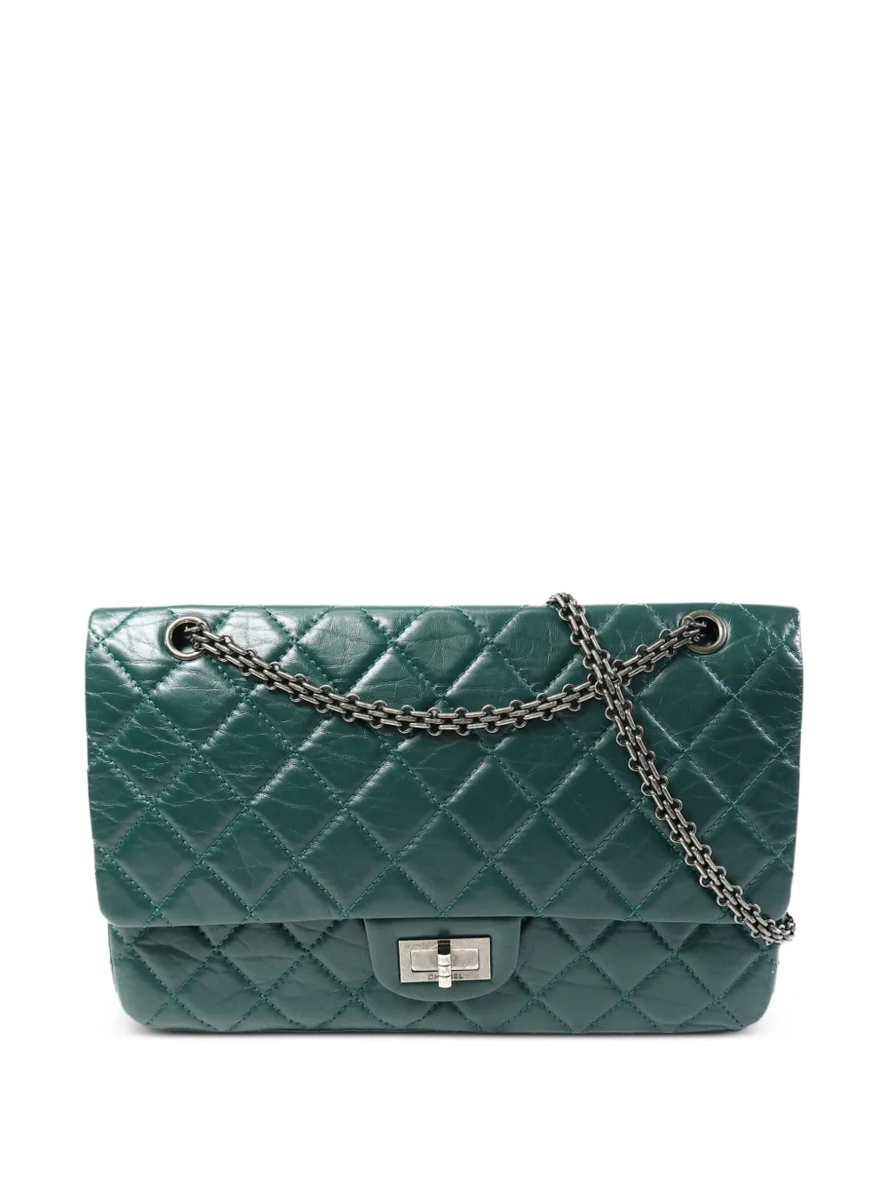 CHANEL Pre-Owned 2.55 Jumbo quilted shoulder bag - Green