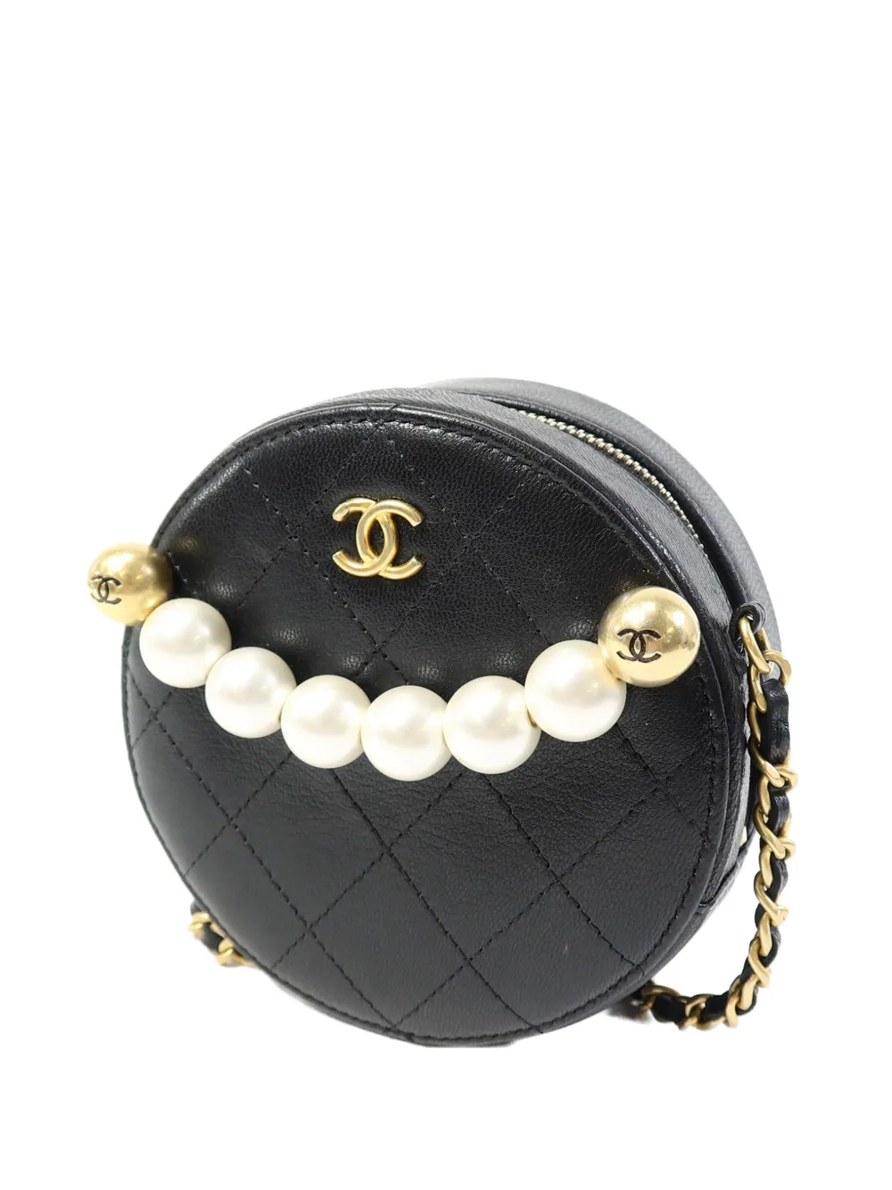 CHANEL Pre-Owned CC faux-pearl crossbody bag - Nero