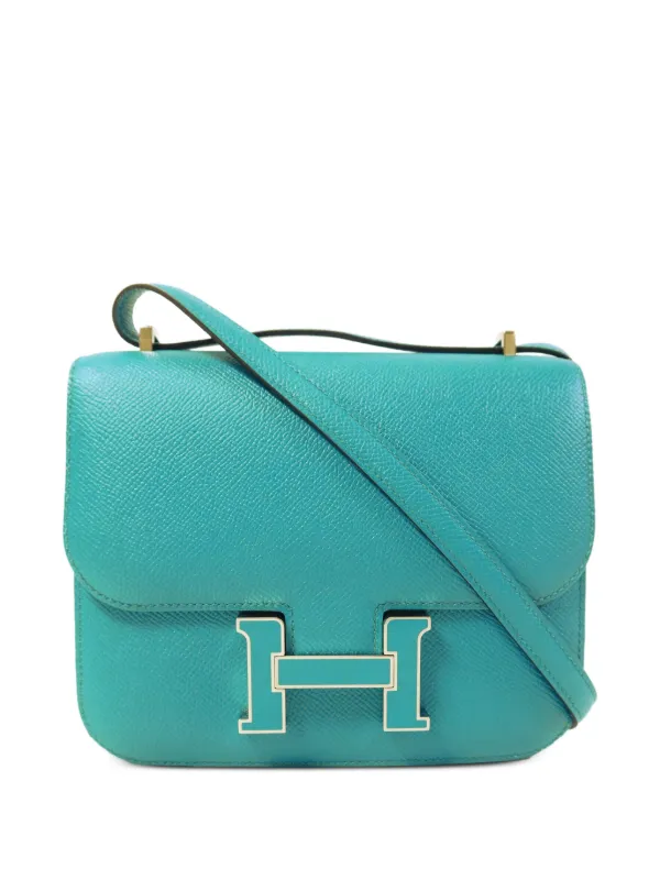 Hermès Pre-owned Mini Constance Epsom Crossbody Bag in Blue