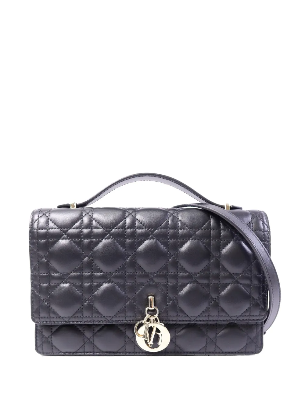 Christian Dior Pre-Owned Cannage top handle shoulder bag - Black