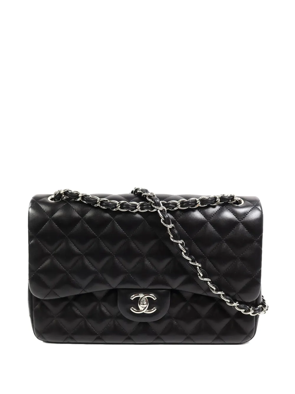 CHANEL Pre-Owned large Classic Flap turn-lock-fastening shoulder bag - Black