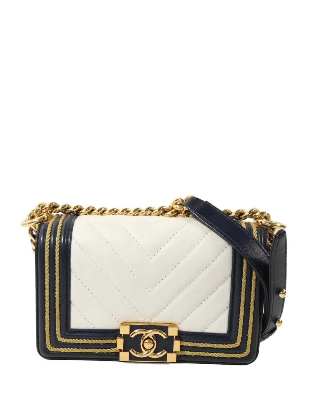CHANEL Pre-Owned 20 Boy chain-strap shoulder bag - Blu