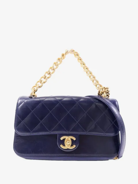 CHANEL Pre-Owned bolsa de hombro con cierre giratorio y logo CC