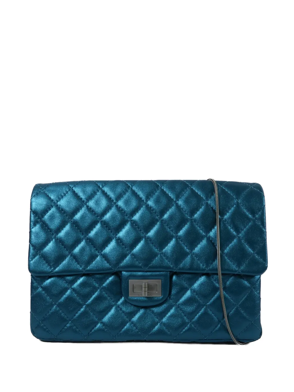 CHANEL Pre-Owned medium 2.55 Reissue diamond-quilted lambskin shoulder bag - Blu