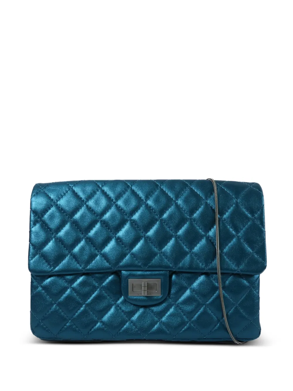 CHANEL Pre-Owned medium 2.55 Reissue diamond-quilted lambskin shoulder bag - Blue