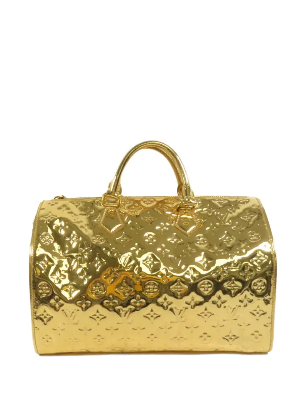 Louis Vuitton Pre-Owned Monogram Miroir Speedy 35 Handbag | Gold