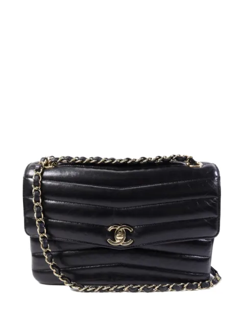 CHANEL Pre-Owned chevron CC flap shoulder bag