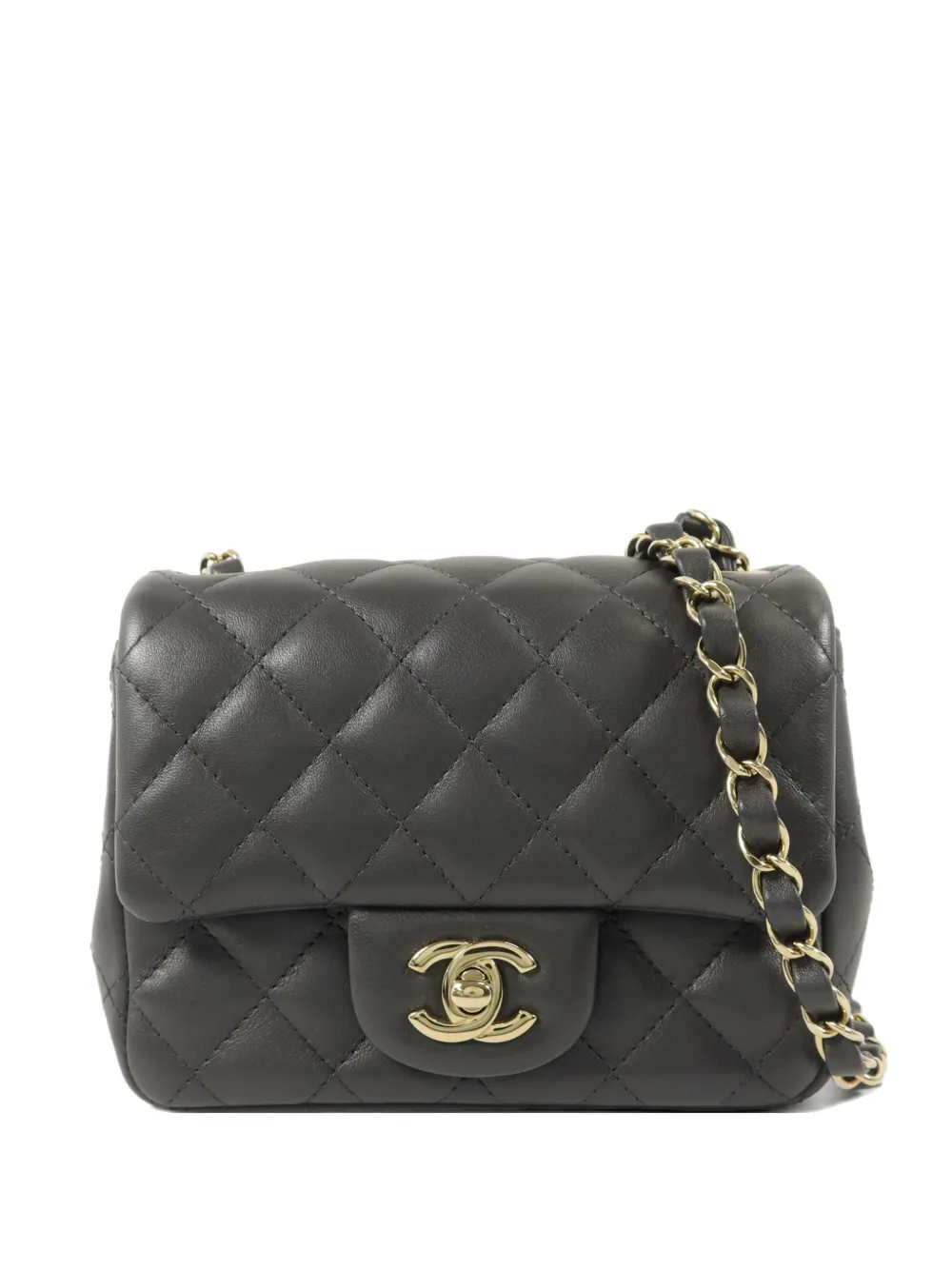 CHANEL Pre-Owned mini Classic 17 CC turn-lock crossbody bag - Grau