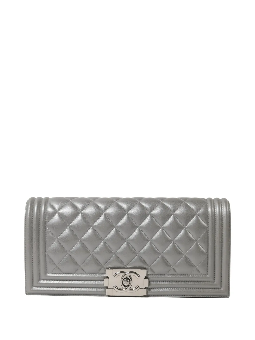 CHANEL Pre-Owned Boy quilted clutch bag - Grey