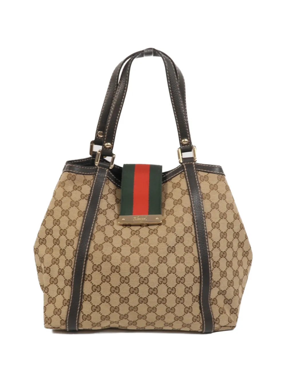 Gucci Pre-Owned GG Canvas Web shoulder bag - Nude