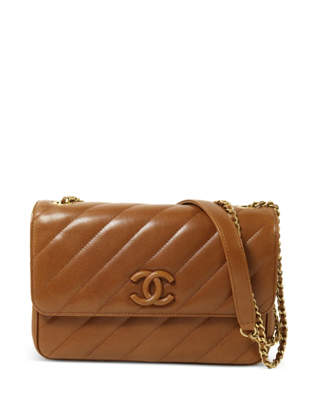 CHANEL Pre-Owned CC-logo turn-lock shoulder bag - Marrone