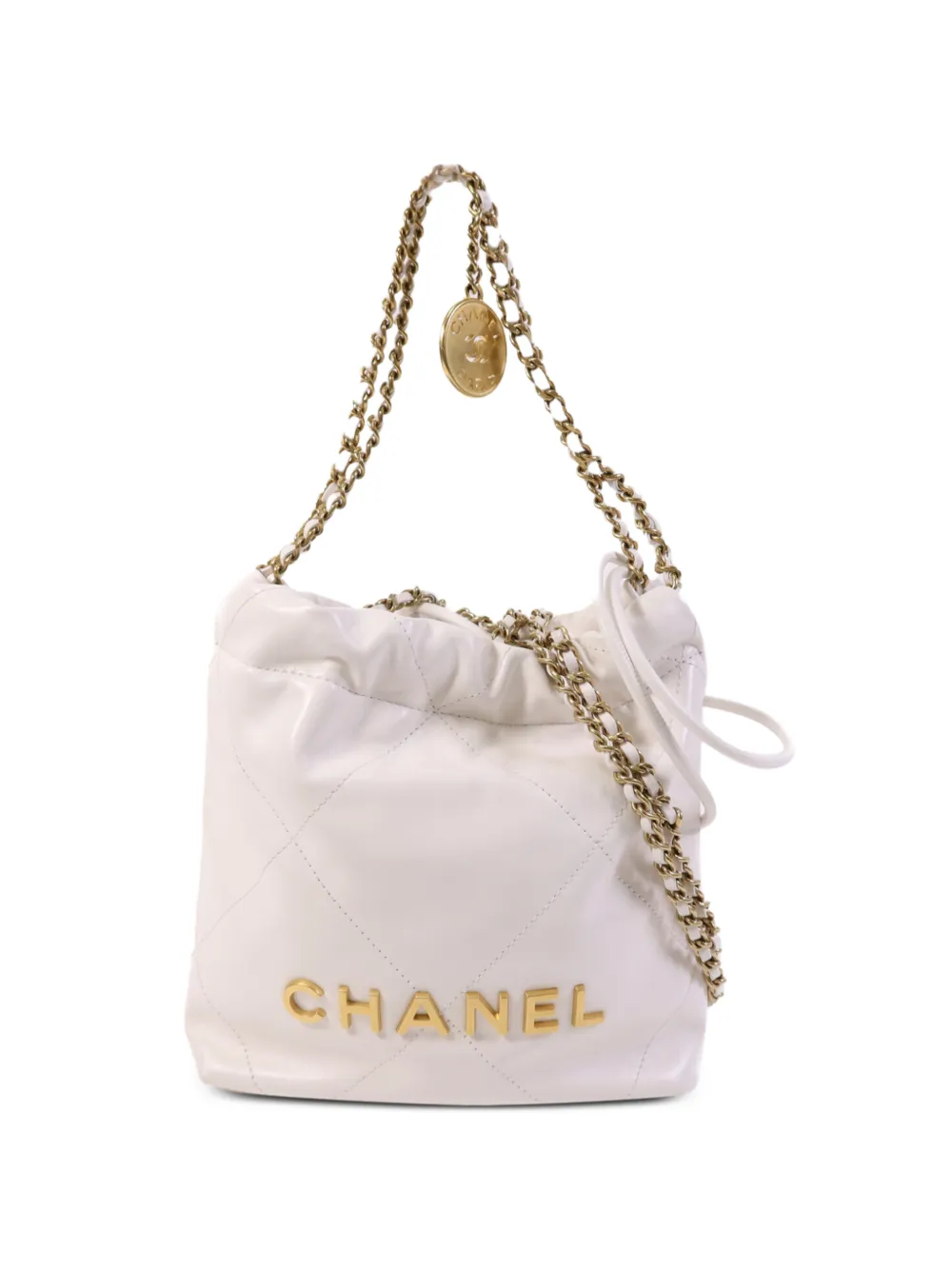 CHANEL Pre-Owned 22 Chanel chain-strap shoulder bag - Bianco