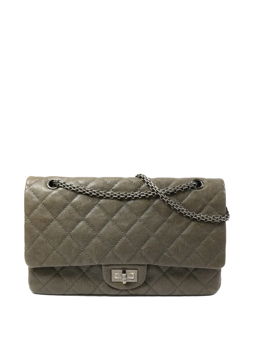 CHANEL Pre-Owned 2.55 Jumbo quilted shoulder bag - Grey