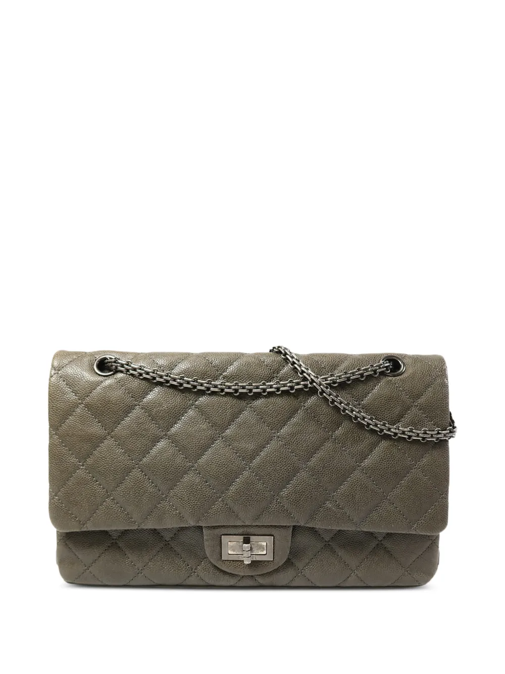 CHANEL Pre-Owned 2.55 Jumbo quilted shoulder bag - Grey