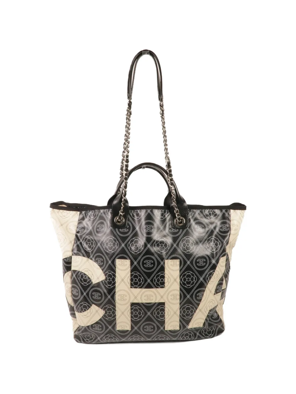 CHANEL Pre-Owned Camellia logo-print tote bag - Nero