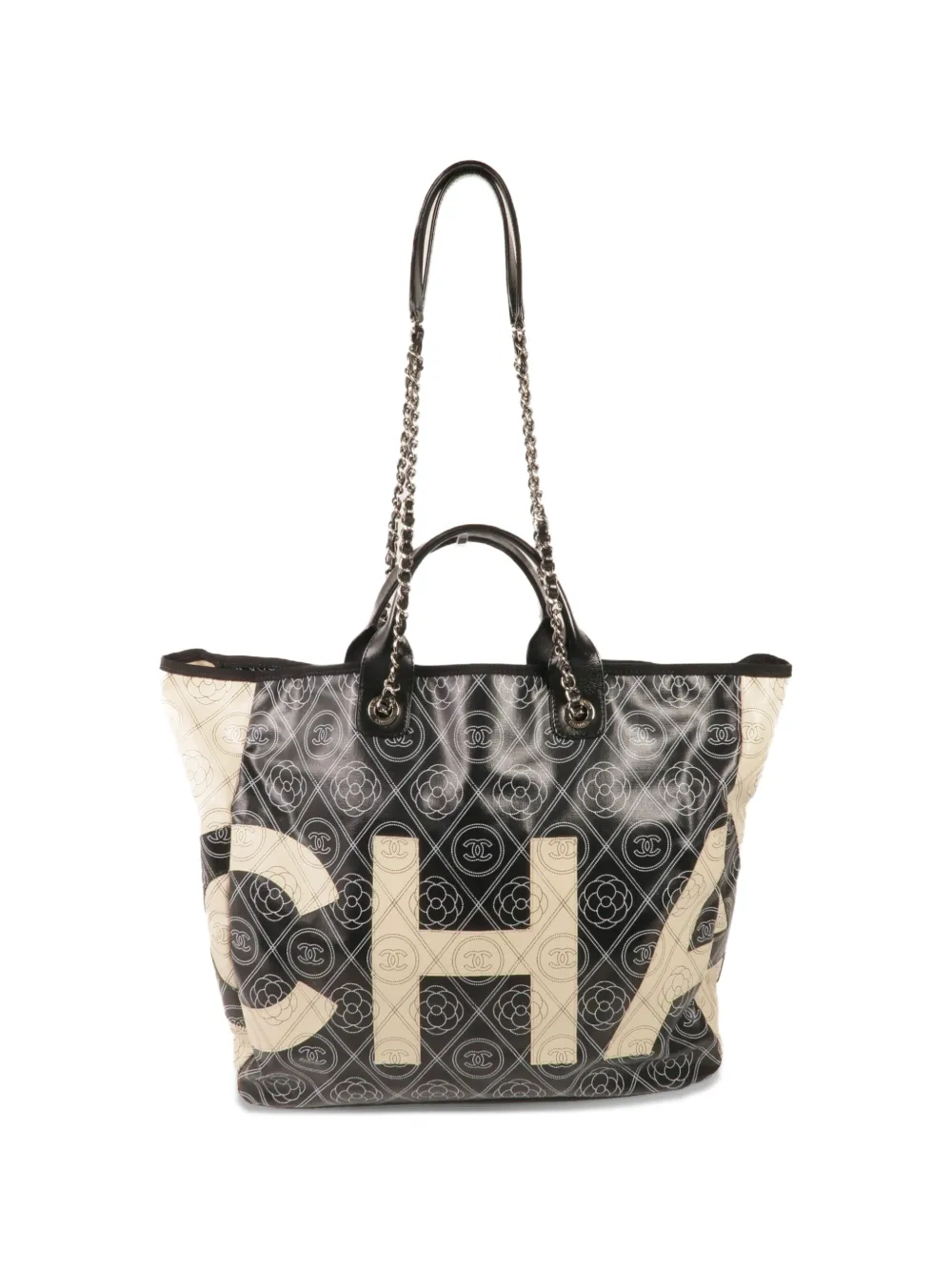 CHANEL Pre-Owned Camellia logo-print tote bag - Nero