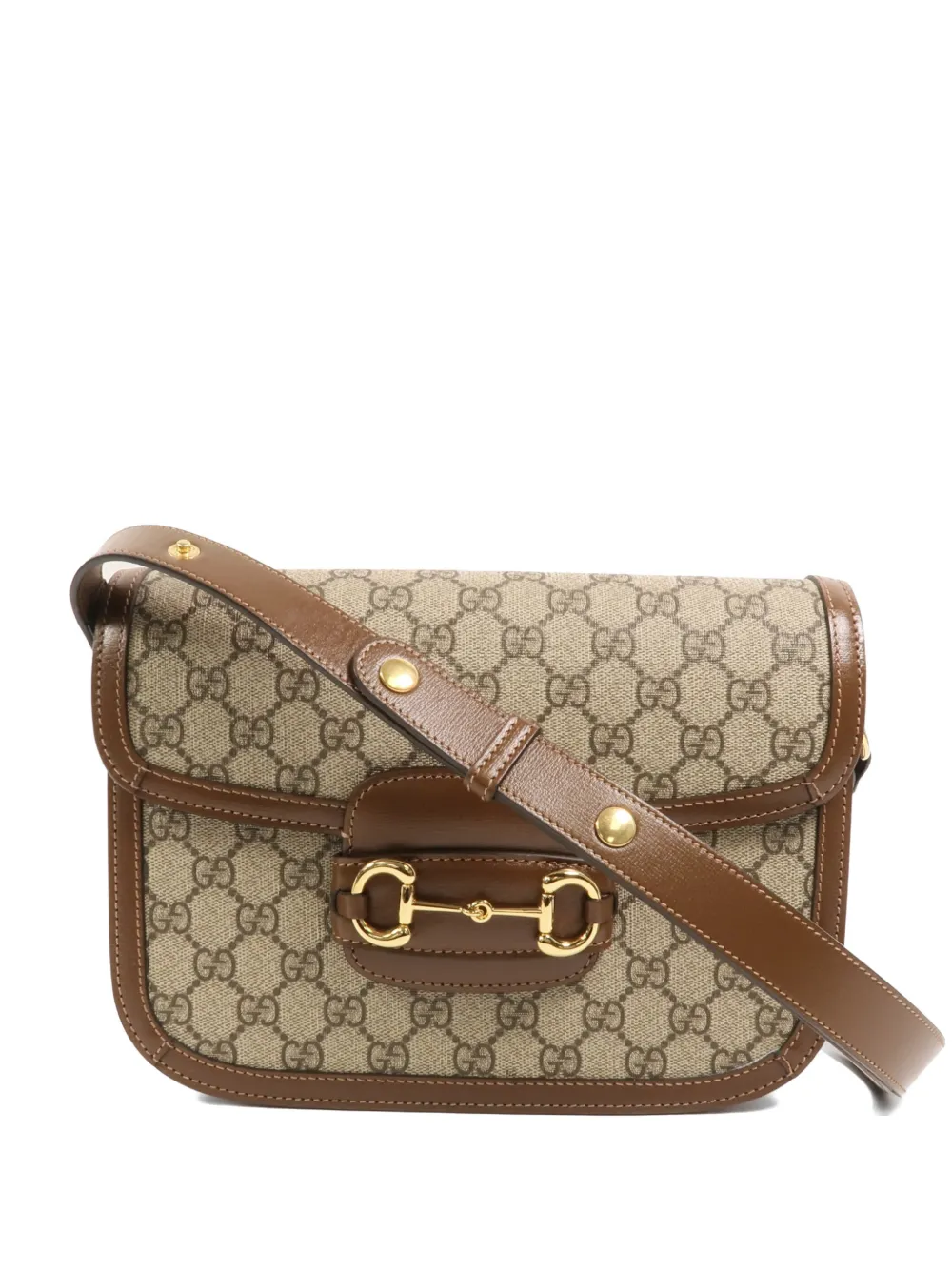 Gucci Pre-Owned 1955 GG horsebit-detail shoulder bag - Marrone