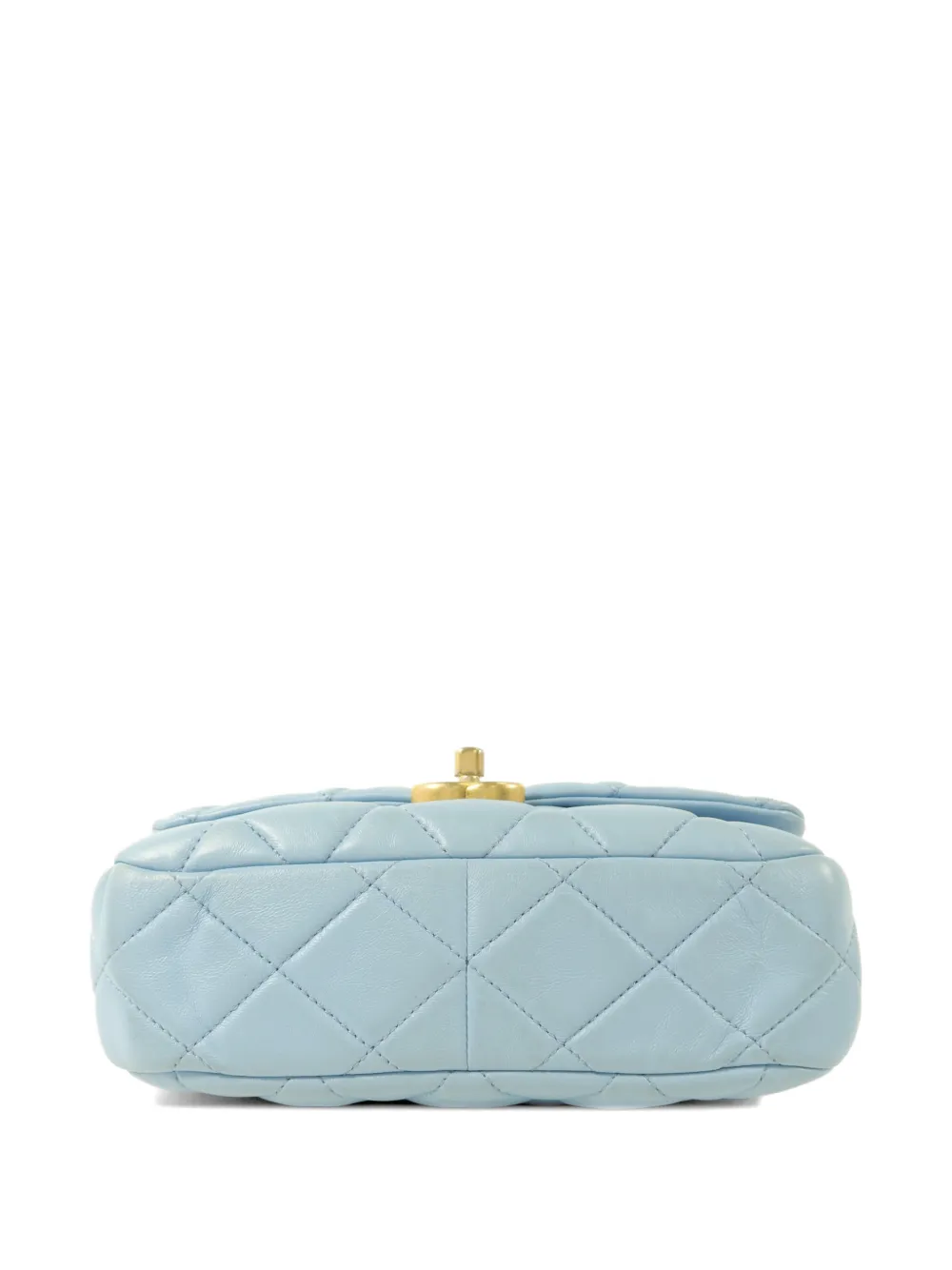 CHANEL Pre-Owned Leren schoudertas met CC-draaislot en omslag Blauw