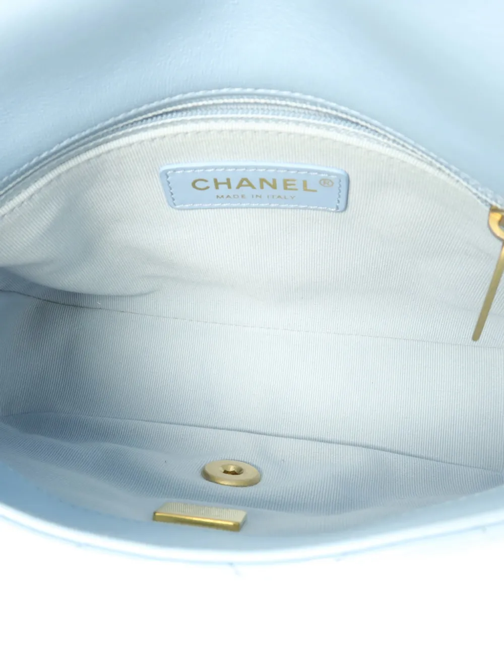 CHANEL Pre-Owned Leren schoudertas met CC-draaislot en omslag Blauw
