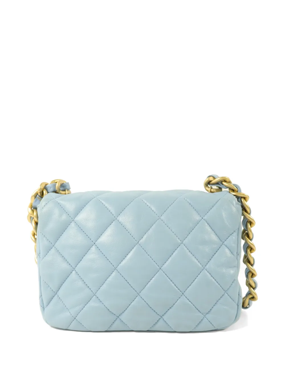 CHANEL Pre-Owned Leren schoudertas met CC-draaislot en omslag Blauw