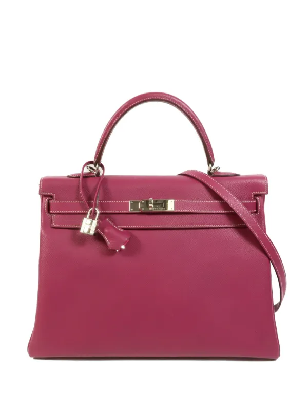 Hermès Pre-owned Kelly 35 Leather Tote Bag in Pink