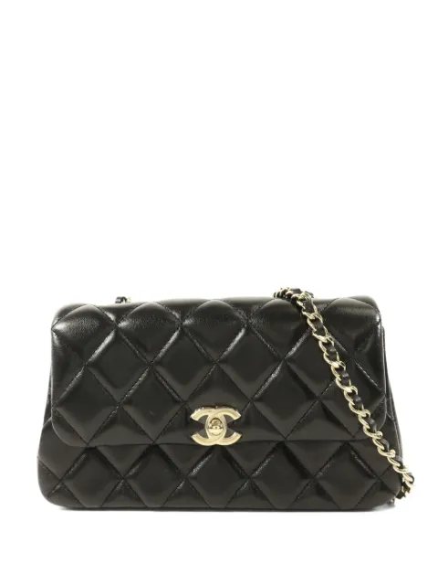 CHANEL Pre-Owned bolso de hombro acolchado con cierre CC giratorio