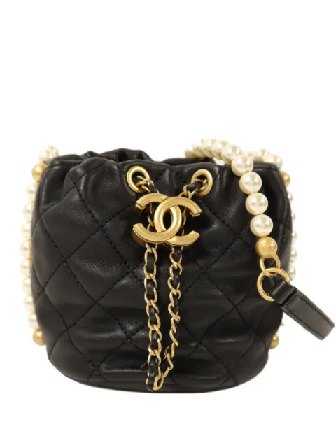CHANEL Pre-Owned mini Pearl calfskin bucket bag