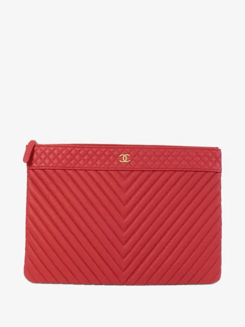 CHANEL Pre-Owned large O Case quilted clutch bag