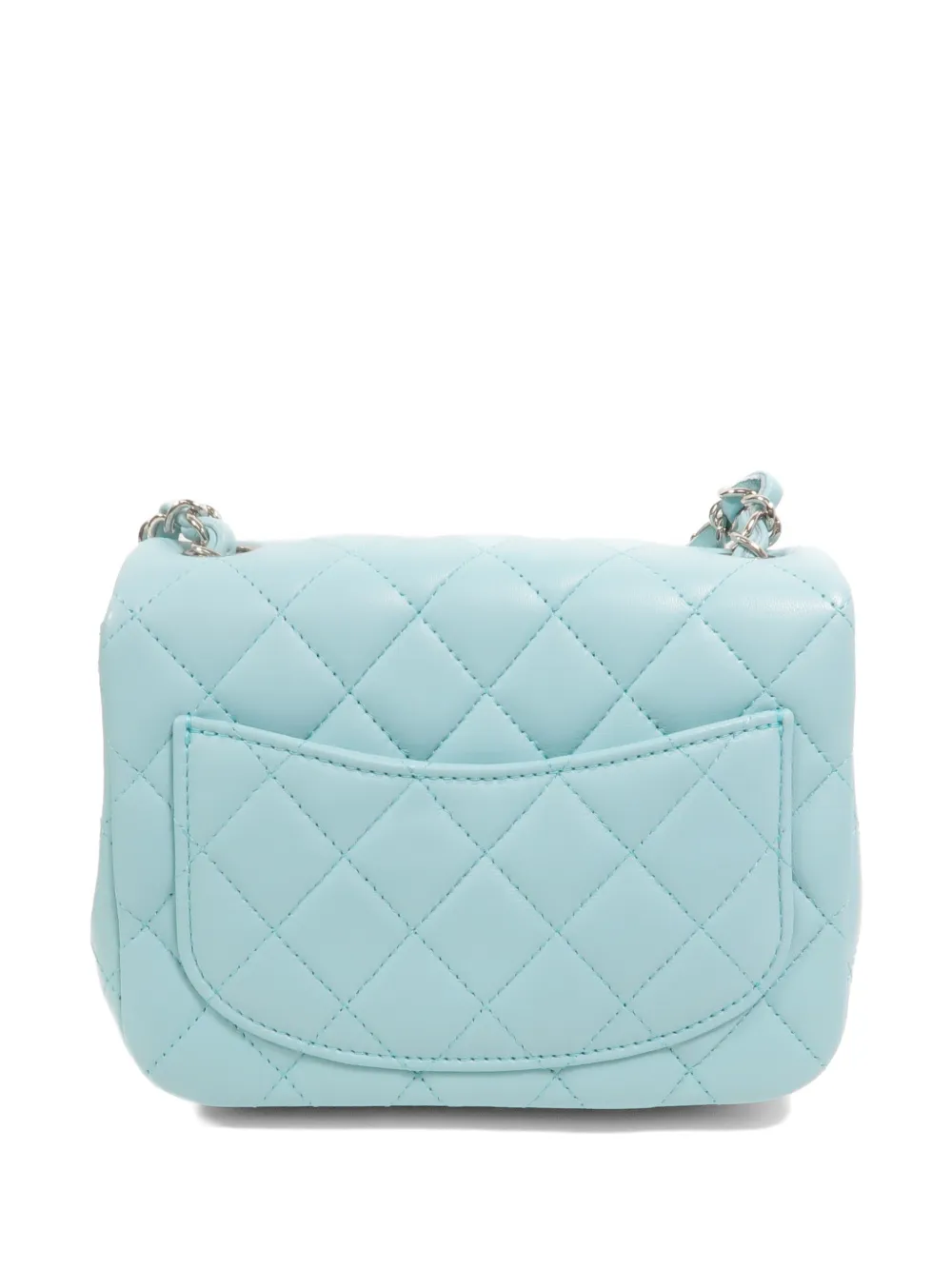 CHANEL Pre-Owned 17 Classic Flap leren schoudertas met CC-draaislot Blauw