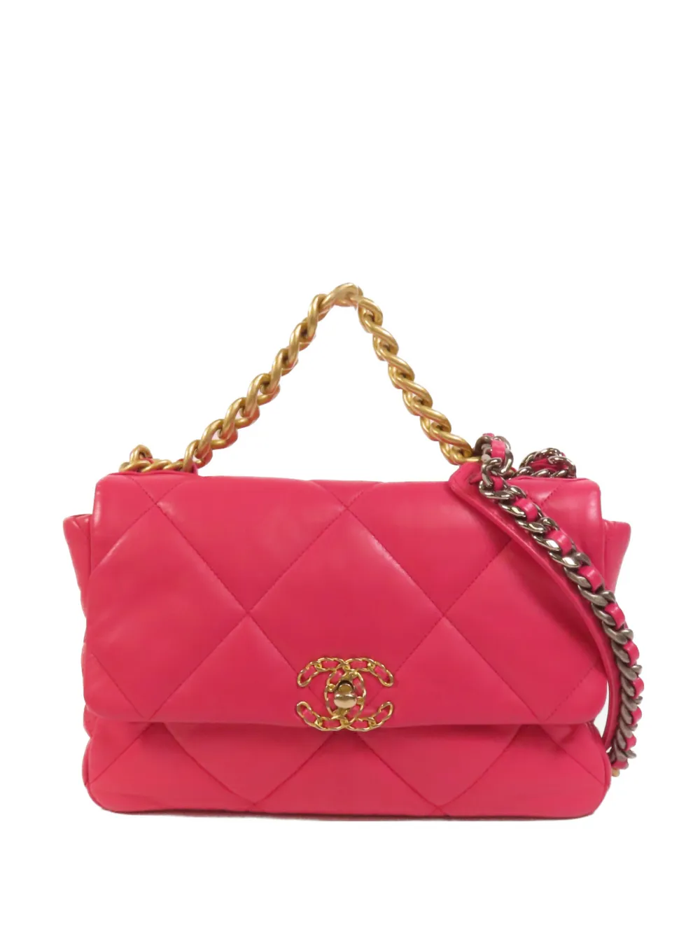 CHANEL Pre-Owned medium C19 turn-lock shoulder bag - Pink