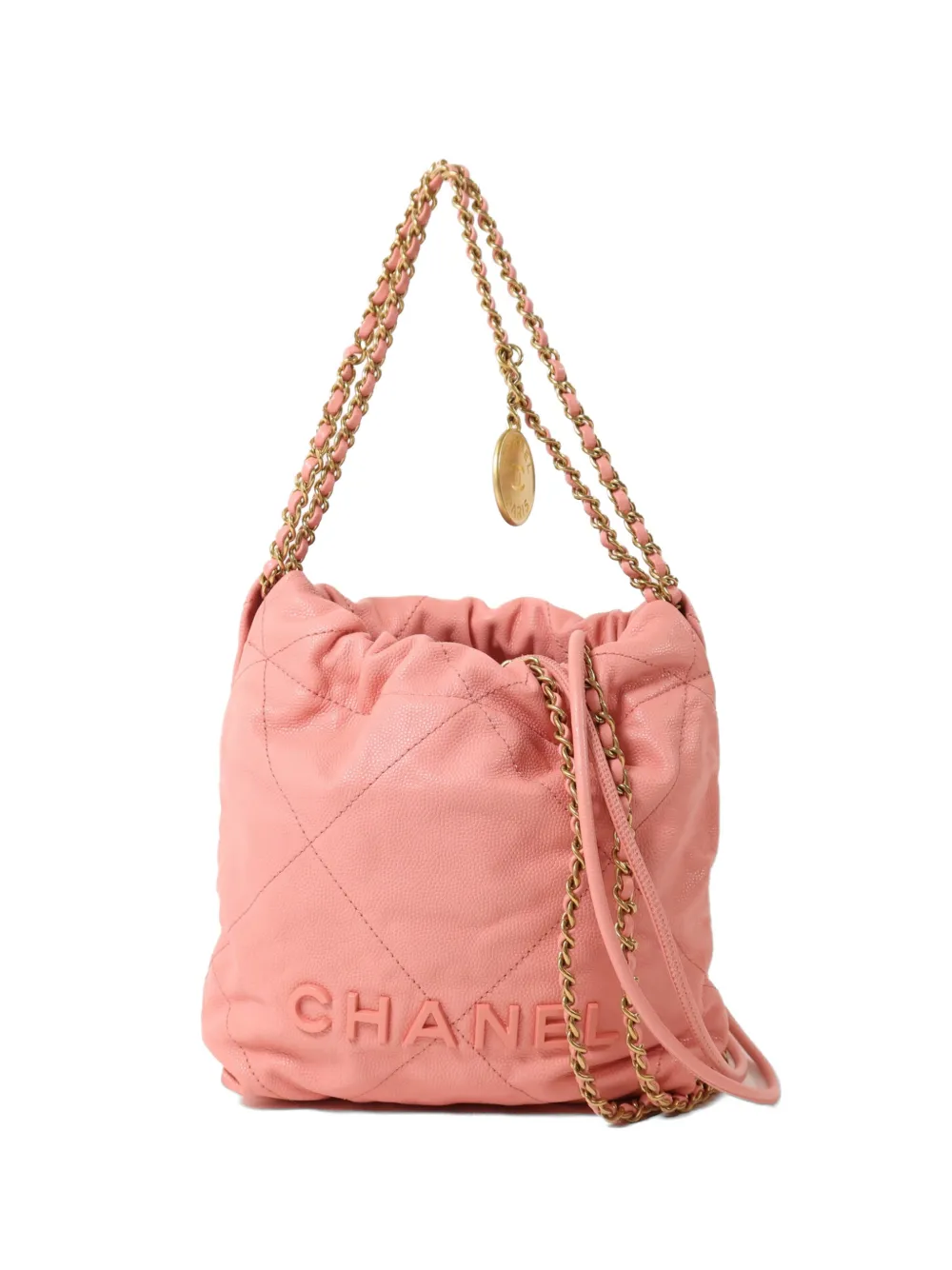 CHANEL Pre-Owned 22 Mini chain-strap shoulder bag - Pink