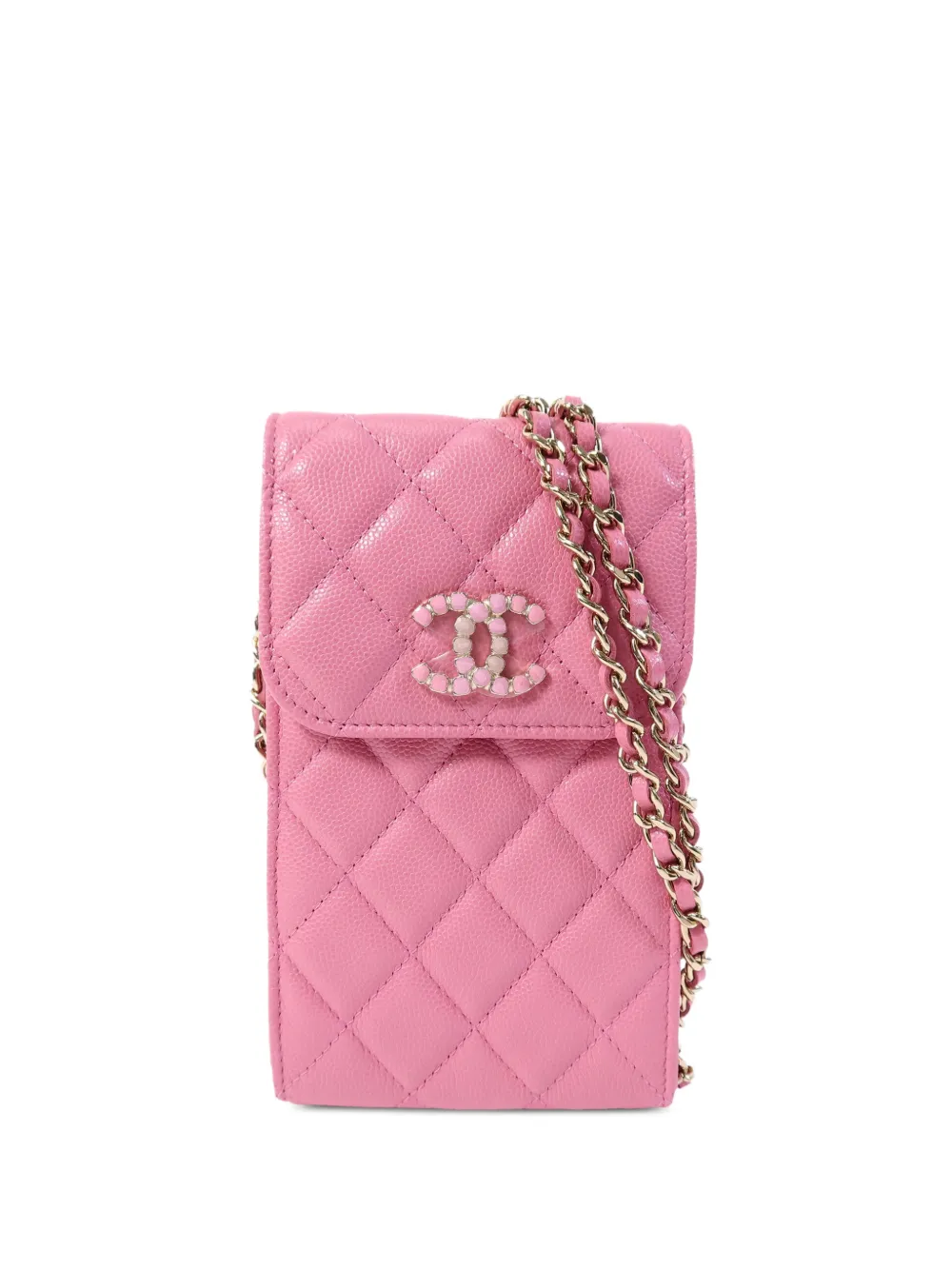CHANEL Pre-Owned CC diamond-quilted shoulder bag - Rosa