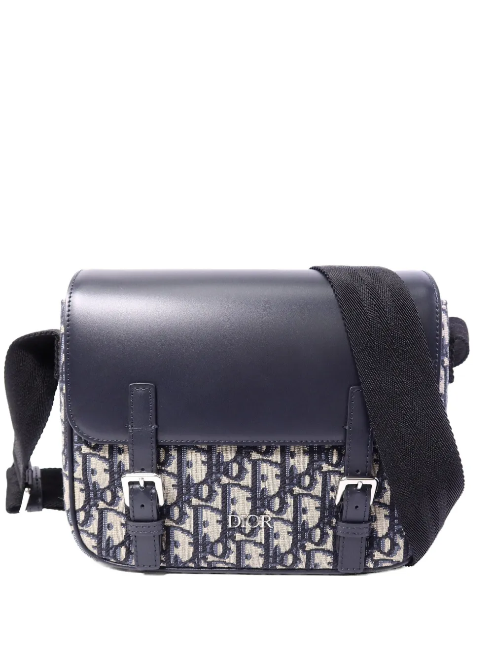 Christian Dior Pre-Owned Oblique logo-plaque messenger bag - Blu