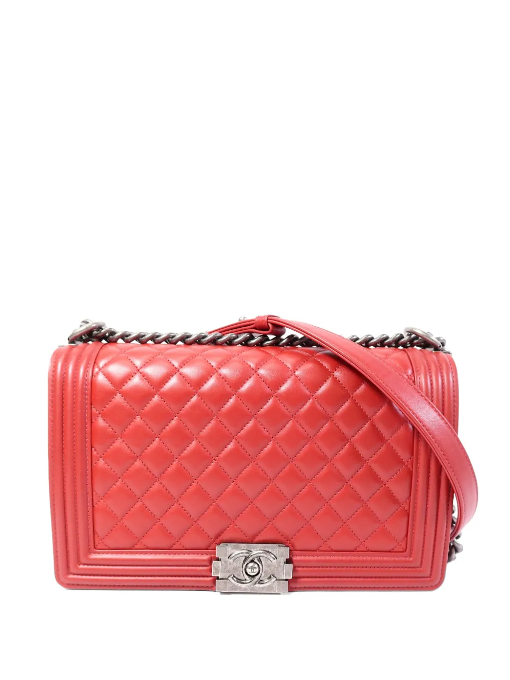 CHANEL Pre-Owned Boy quilted shoulder bag - Red