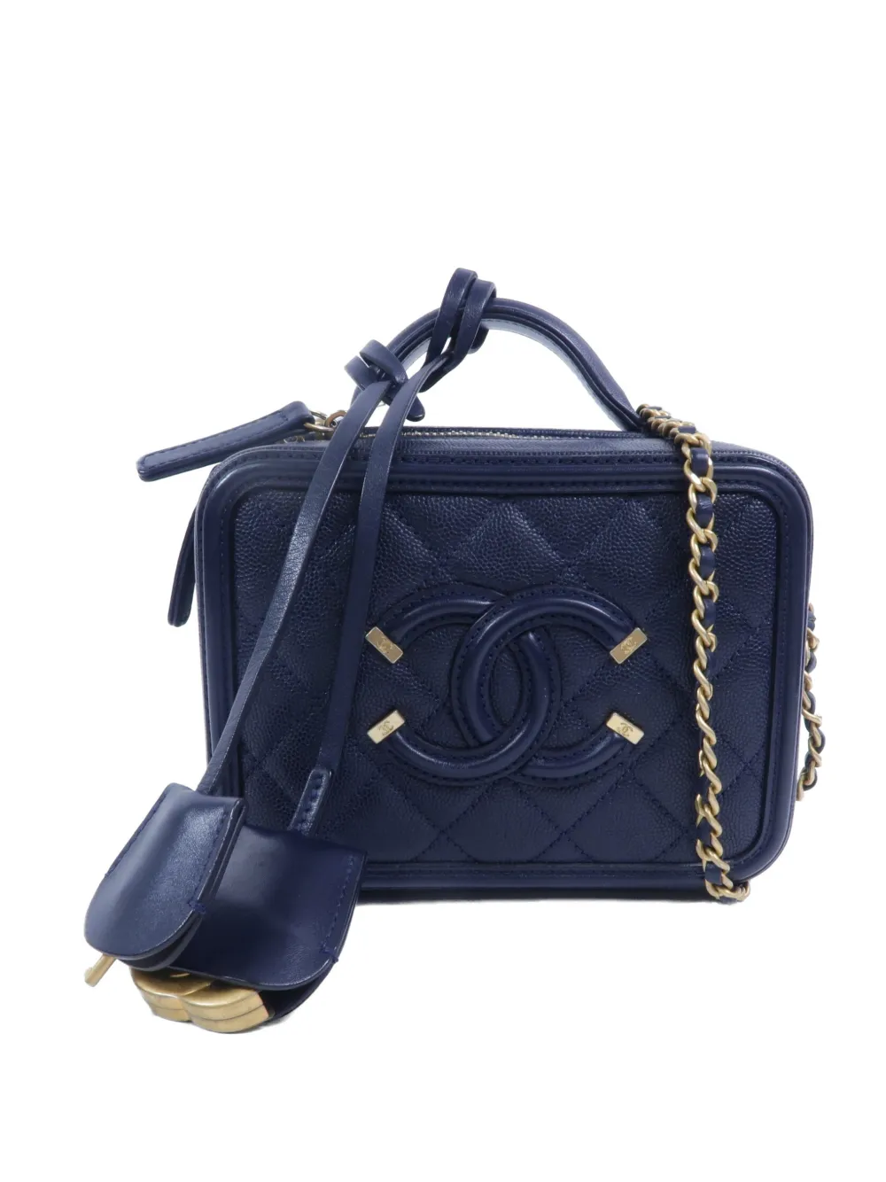 CHANEL Pre-Owned CC Filigree Vanity shoulder bag - Blu
