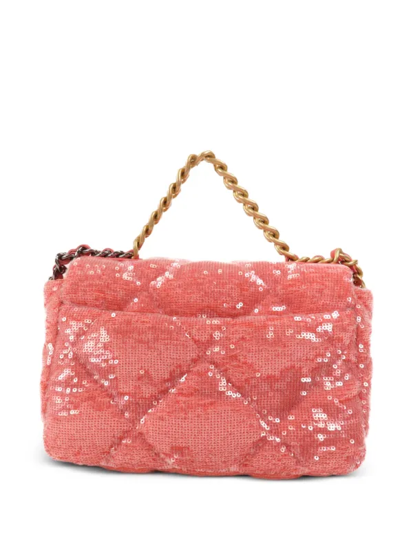 CHANEL Pre-Owned 19 スパンコール ハンドバッグ | ピンク | FARFETCH JP