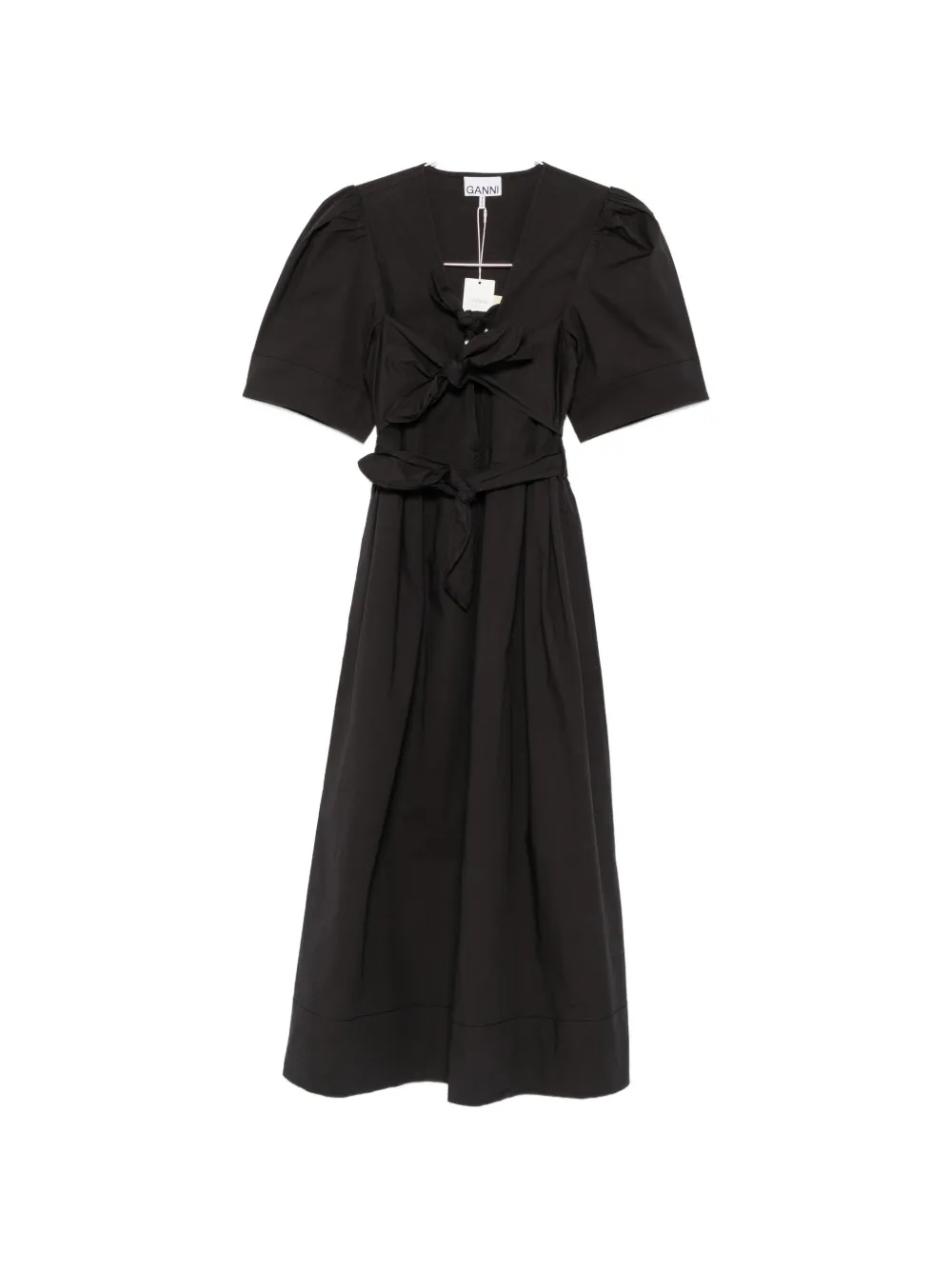 GANNI satin-finish midi dress - Schwarz