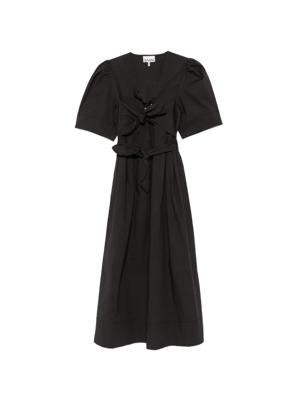 GANNI satin-finish midi dress - Schwarz