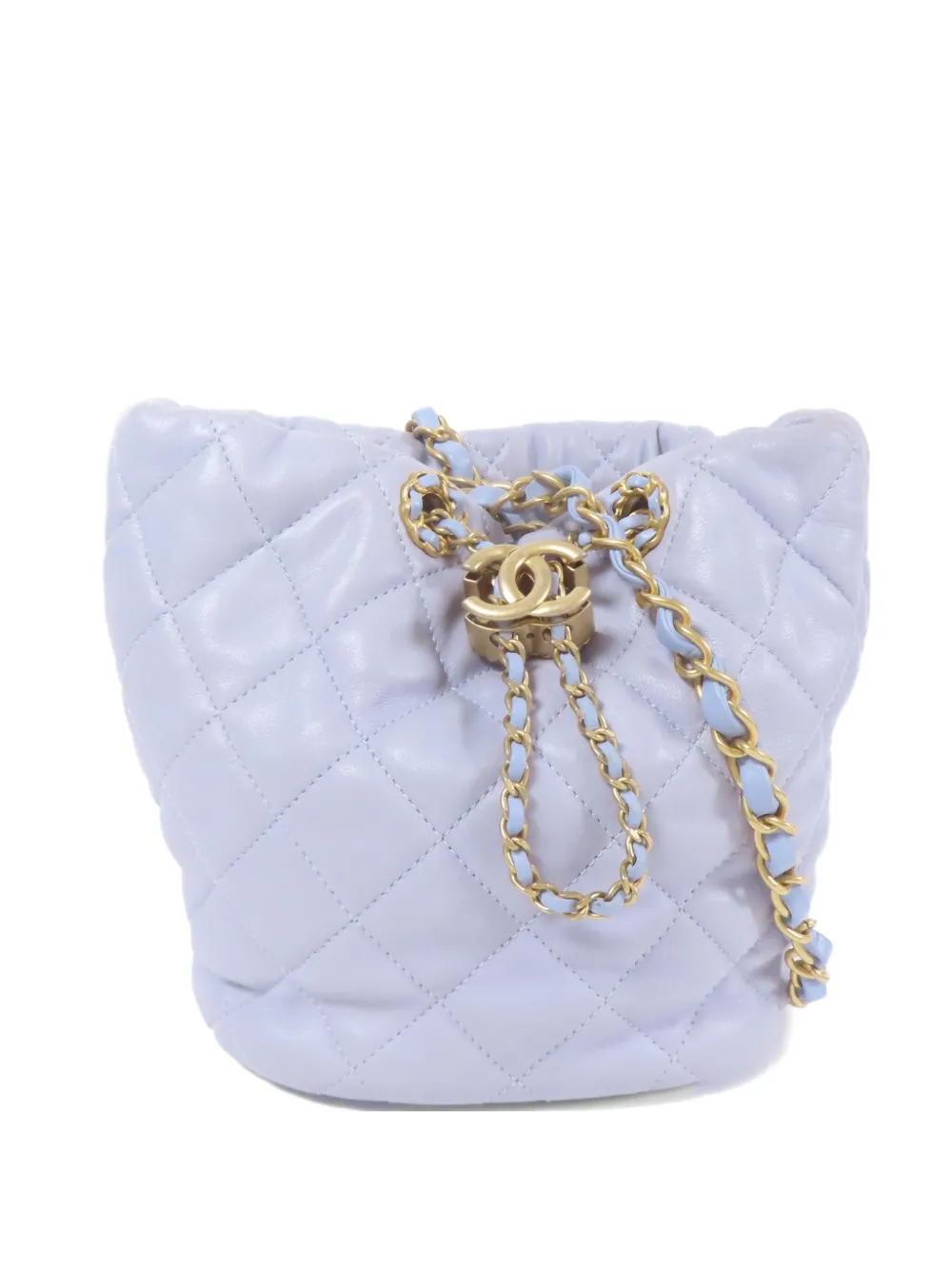CHANEL Pre-Owned CC quilted bucket bag - Blu